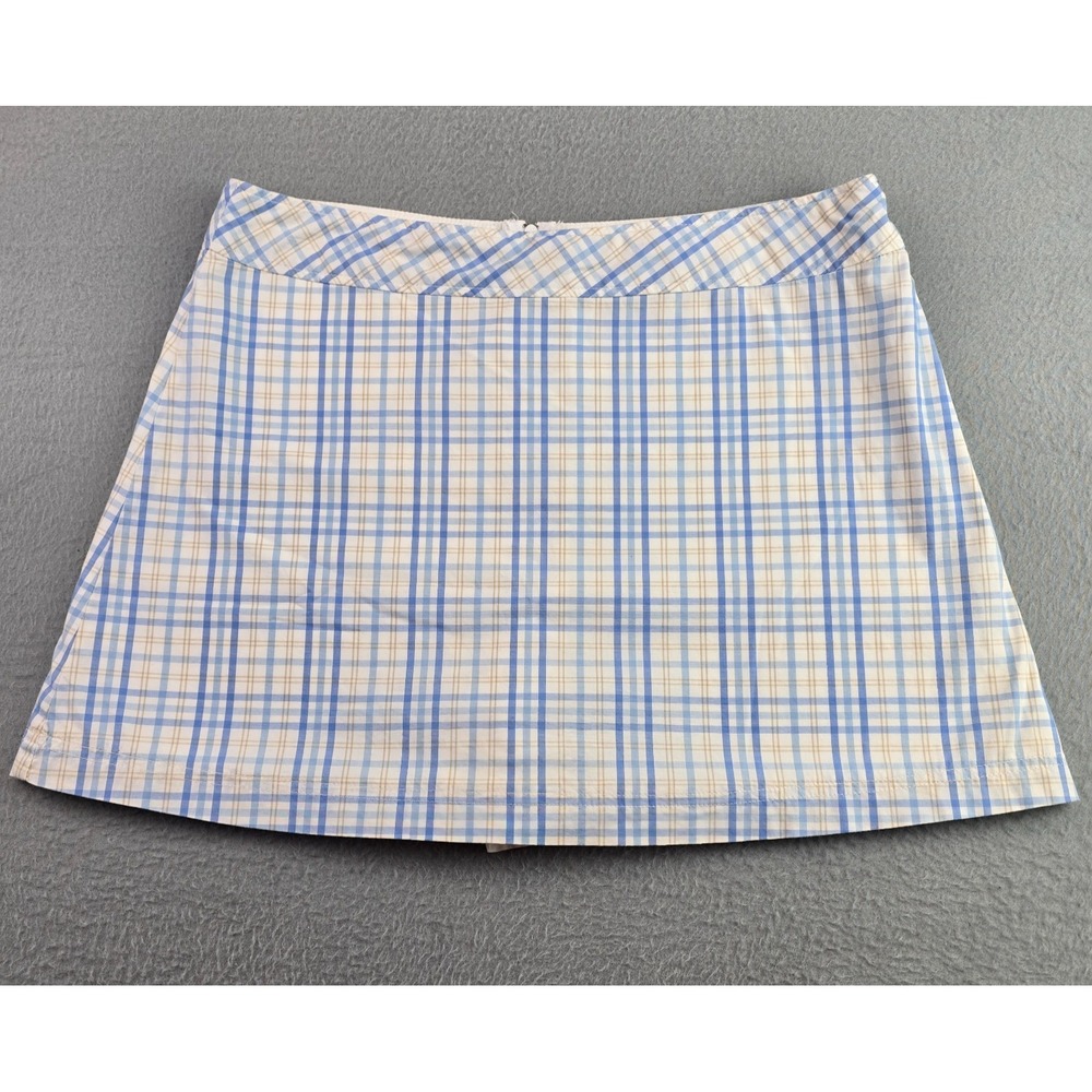 Tangents Mini Skirt Womens 7/8 Multi Plaid Lined Cotton Casual Summer Back Zip